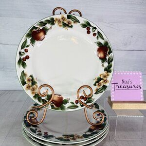 Citation THE CADES COVE COLLECTION Apples Ceramic Stoneware Dinner Plates Set 4